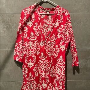Merona Red and White Swim Coverup for Chic Beach Days